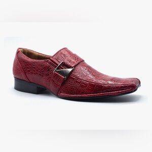 Alberto Fellini Stylish Red Crocodile Pattern Men's Shoe size 11 new condition
